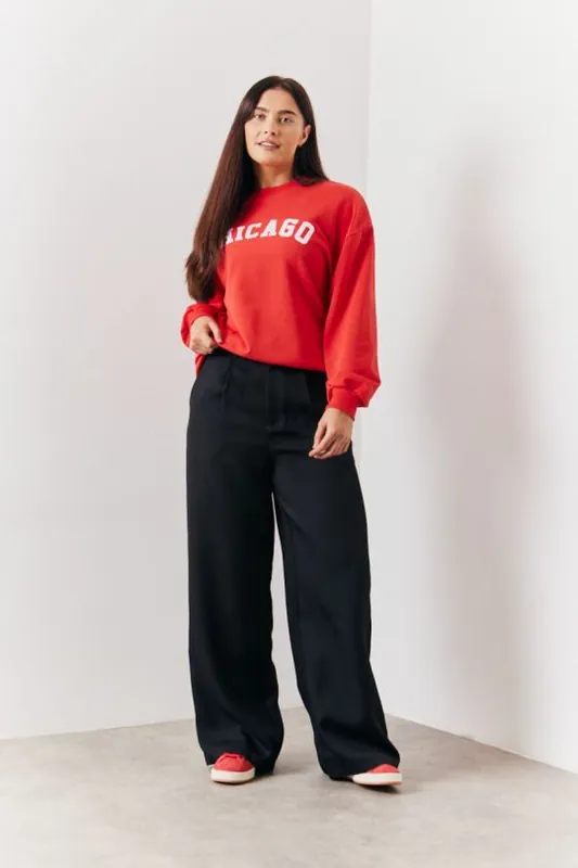 Black Tailored Wide Leg Trouser - In The Style