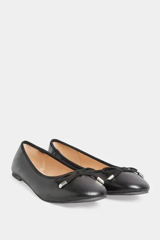Faux Suede Ballerina Pumps - Long Tall Sally