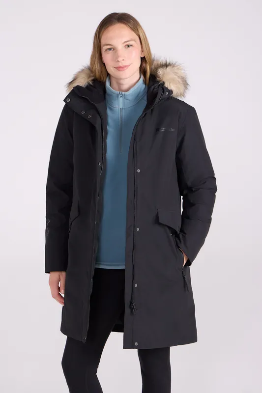 Marlow' Warm Waterproof Hooded Full Zip Down Winter Parka Jacket - Mountain Warehouse