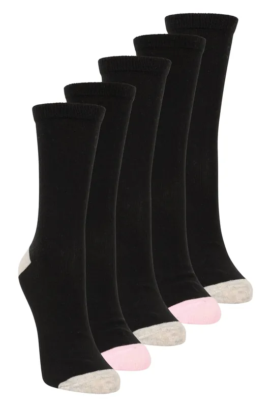 5 Pack Mid-Calf Design Comfy Everyday Stretchy Polygiene Socks
