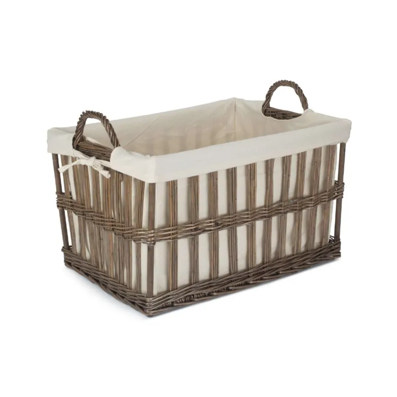 Cotton Lined Malmo Openwork Laundry Basket - Red Hamper