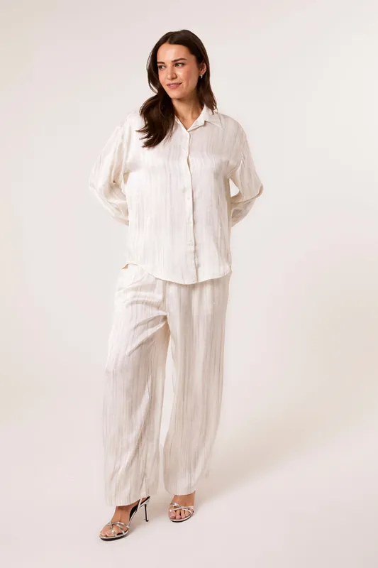 Stone Striped Long Sleeve Shirt - Blue Vanilla