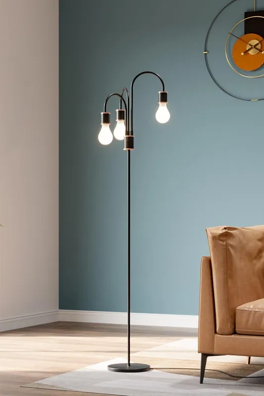 Modern Industrial 3 Lights Floor Lamp - H&O Direct