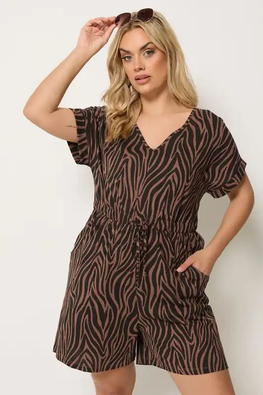 Zebra Print Cotton Playsuit - Yours