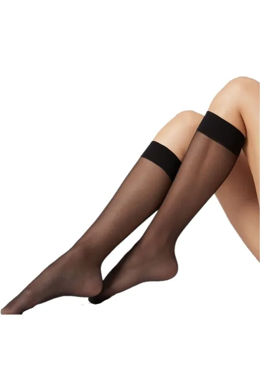 Glossy Knee Highs (2 Pairs) - Silky