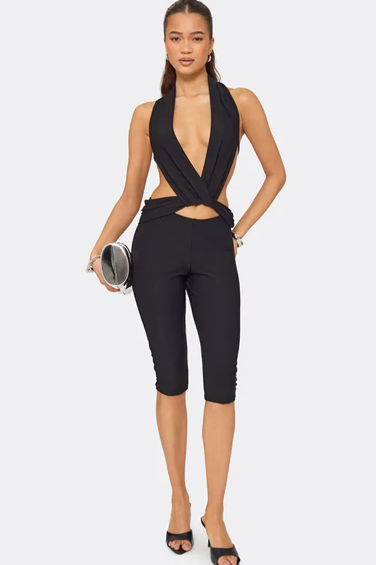 Ruched Low Rise Capri Leggings - EGO
