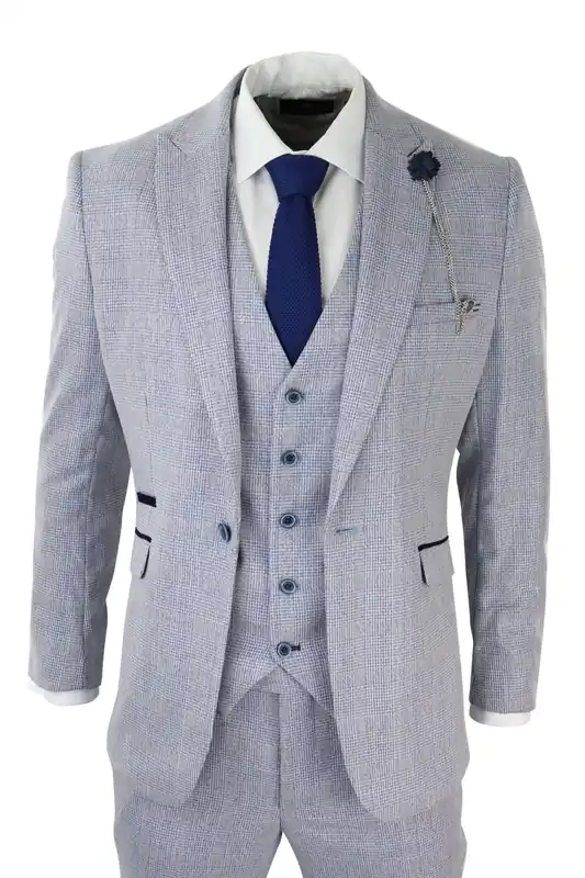 3 Piece Tweed Suit Check Peaky Blinders 1920 Gatsby Wedding Suit - Infinity Leather