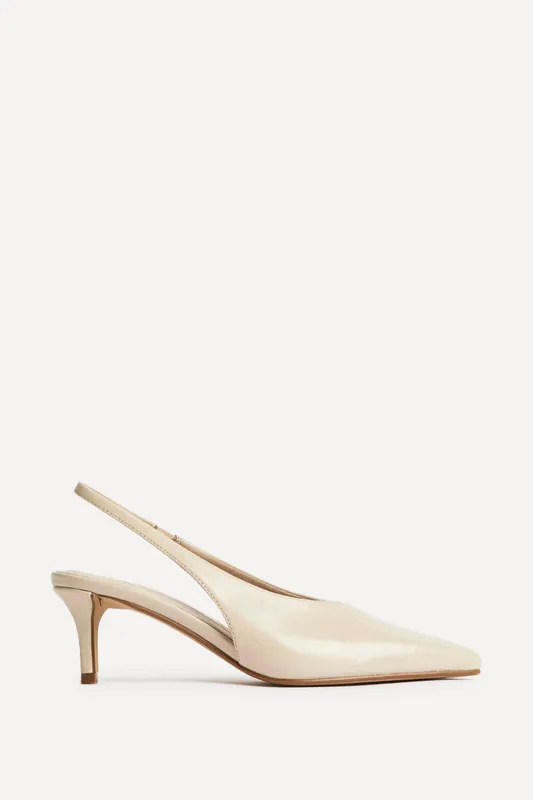 Eliza Taupe Faux Leather Court Heels - Linzi