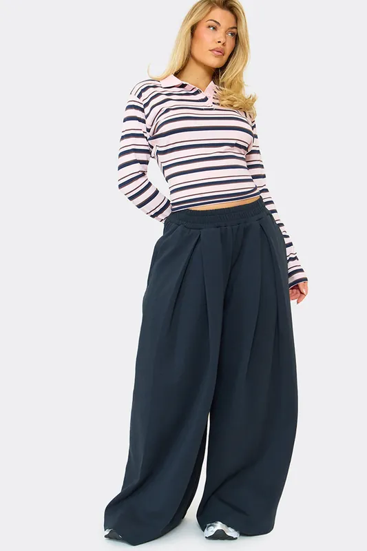 Wide Leg Low Rise Joggers - EGO