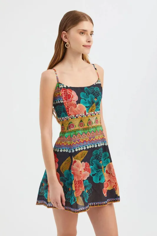 Abstract Spaghetti Strap Mini Dress - Hiccup