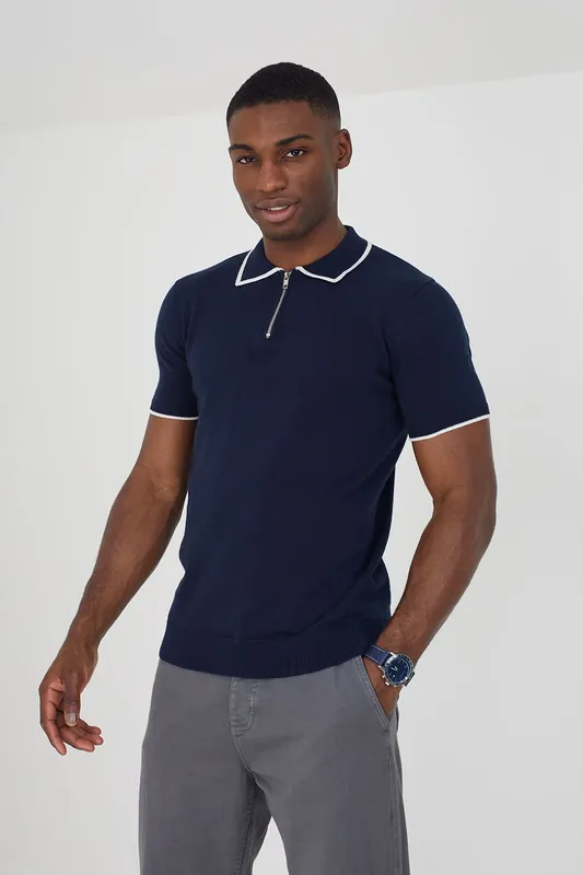 Short Sleeve Knitted Polo Shirt - Brave Soul