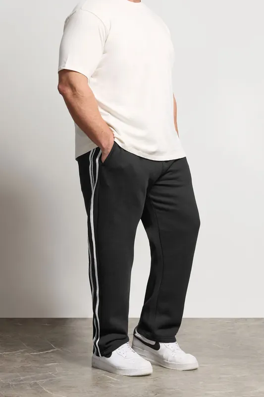 Side Stripe Open Hem Joggers - BadRhino