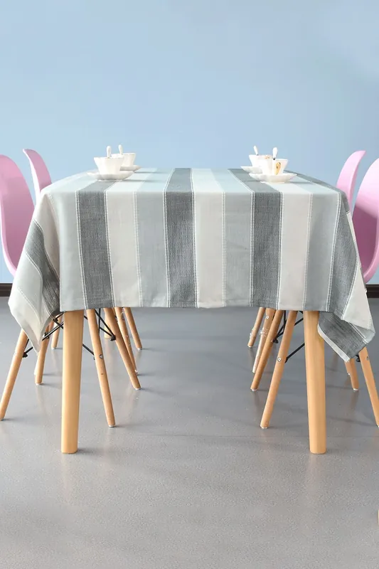 135cm x 180cm Grey Table Cloth, Rectangle Dustproof Table Cover - Neel Blue