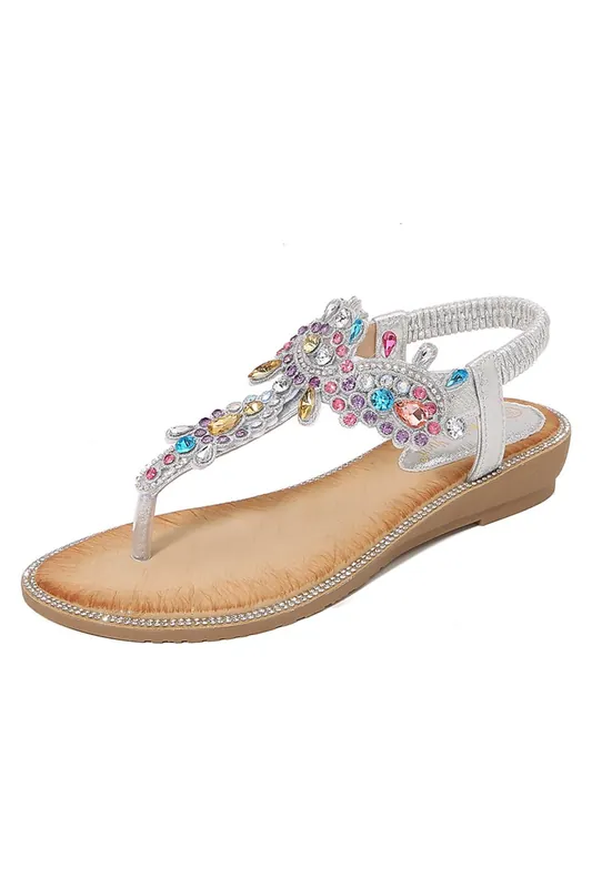 Bohemian Rhinestone Beach Sandals - MODISHION