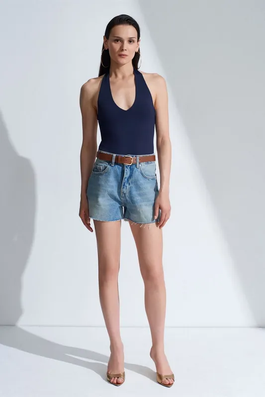 Halter Neck Cut-Out Bodysuit