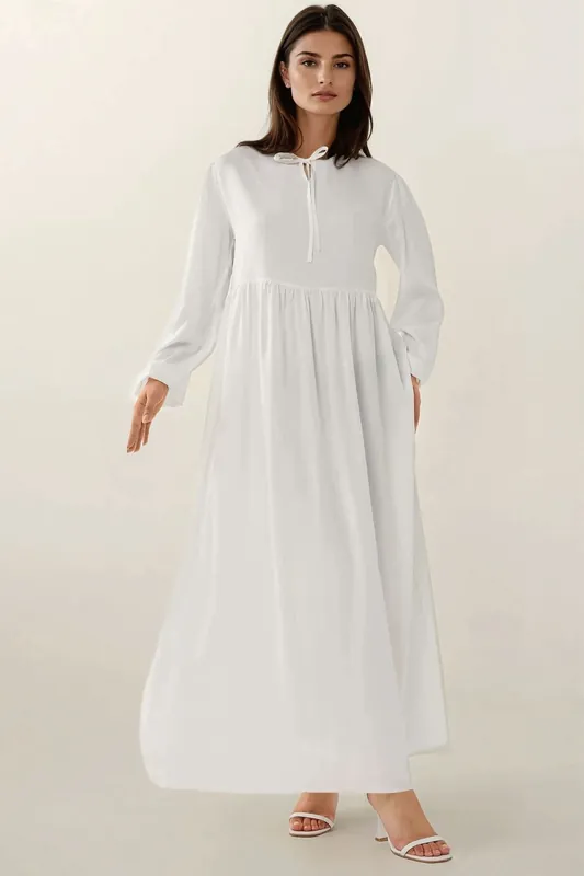 Maxi Dress with A-Form Fit and Crew Neck