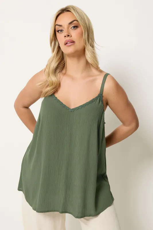 Embroidered Floral Trim Vest Top - Yours