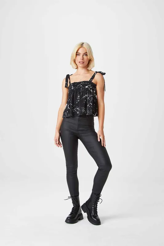 Alyssa Coated High Waist Jean - Urban Bliss
