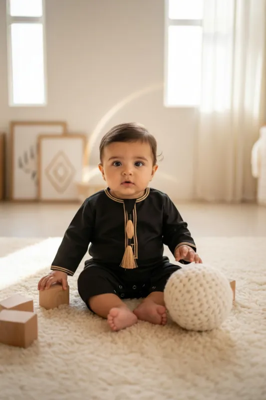 Baby Ramadan Moroccan Thobe Robe Emirati Eid Jubba LFS-B-TT003