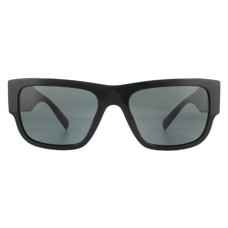 Rectangle Black Dark Grey Sunglasses - Versace