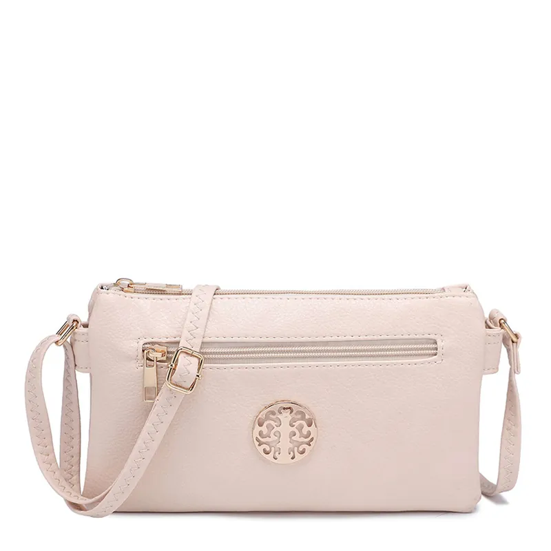 Small Front Zipper Slim Multi Compartments Crossbody Purse Bag - Kitise