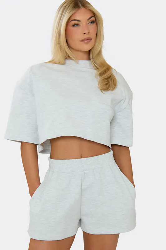 Short Sleeve High Neck Shoulder Pads T-shirt