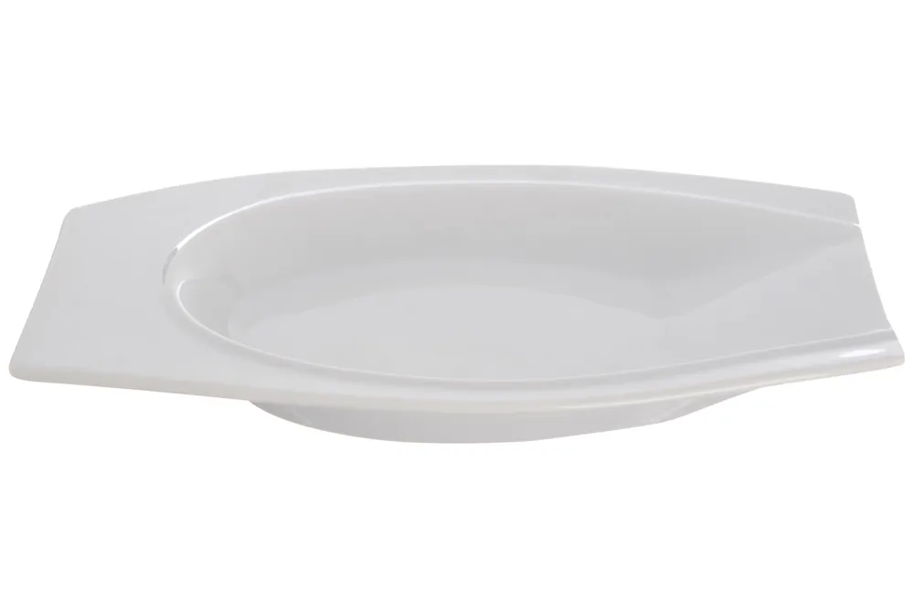 Sleek White Porcelain Serving Bowl, Contemporary Design Porcelain Serving Bowl, Durable White Serving Bowl - Orsina