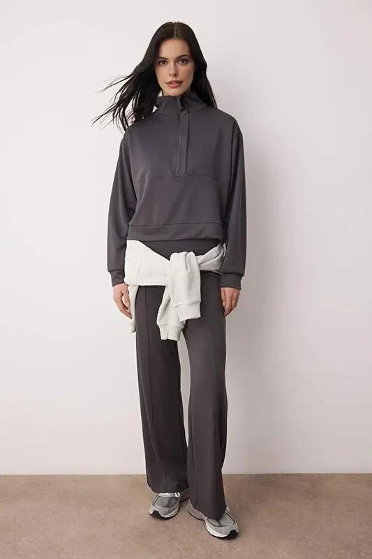 Soft Touch Knit Top and Wide Leg Trouser Co-Ord Set