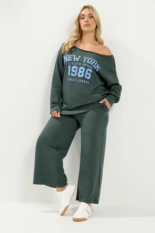 New York' Off Shoulder Sweatshirt & Jogger Set - Yours