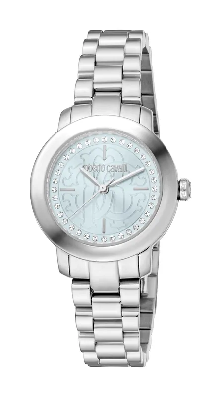Silver Tone Watch with Swarovski Stones - Roberto Cavalli