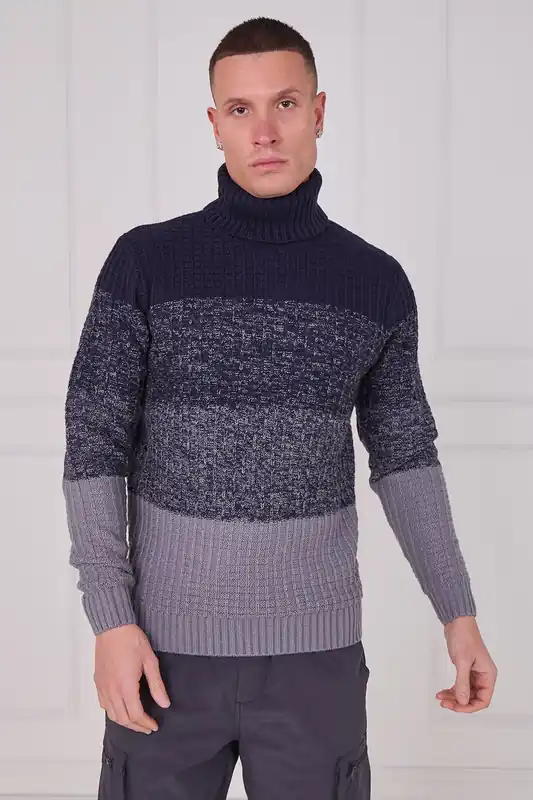 Textured Roll Neck Wool Jumper - ELAINA FASHION