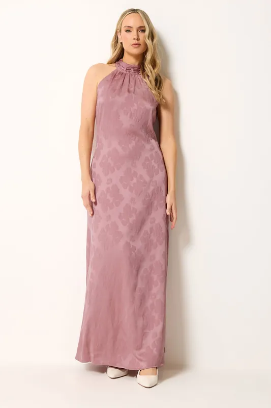 Tall Jacquard Halterneck Maxi Dress - Long Tall Sally