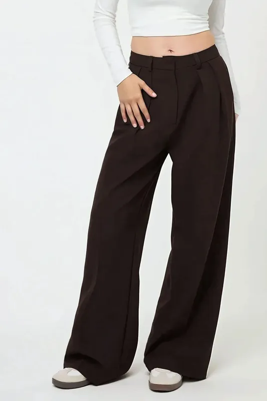 High Waist Wide Leg Suit Pants - Hiccup