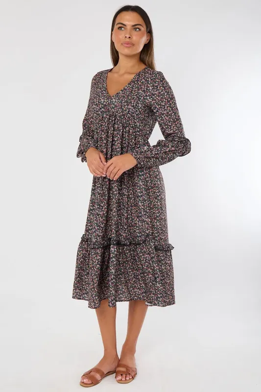 Ditsy Floral Midi Dress - ELAINA FASHION
