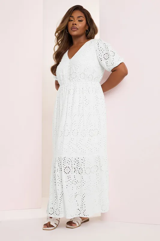 Broderie Anglaise Tiered Maxi Dress - Yours
