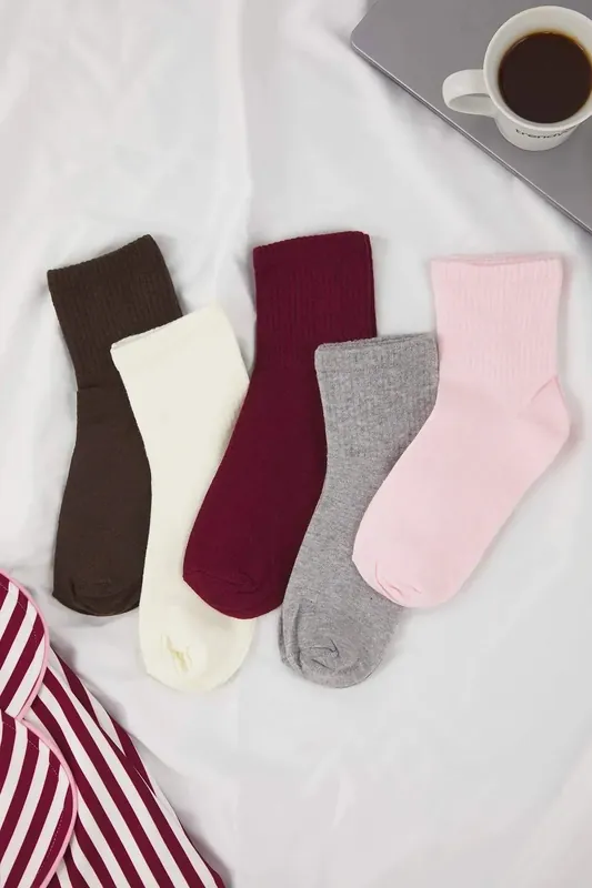 5 Pack Cotton Knit Crew Socks - WOVCOR