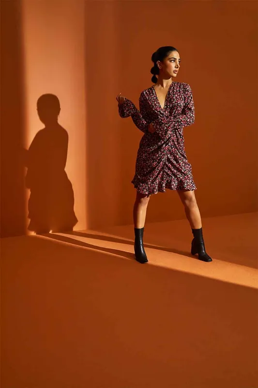 Nadine Ruffle Wrap Dress - Urban Bliss