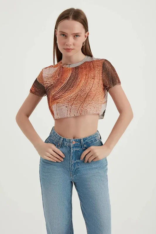 Abstract Tulle Crop Top - Hiccup