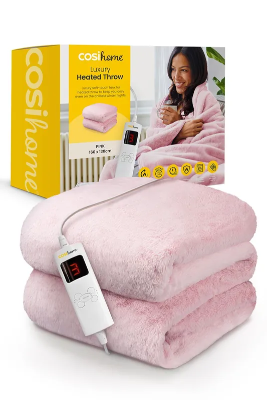 Faux Fur Electric Heated Throw - Cosi Home