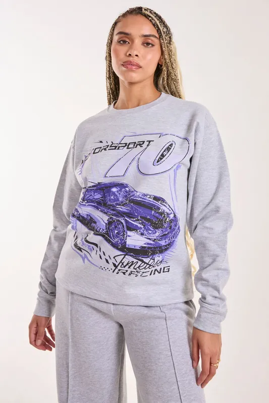 Motorsport Oversized Sweat - Pink Vanilla