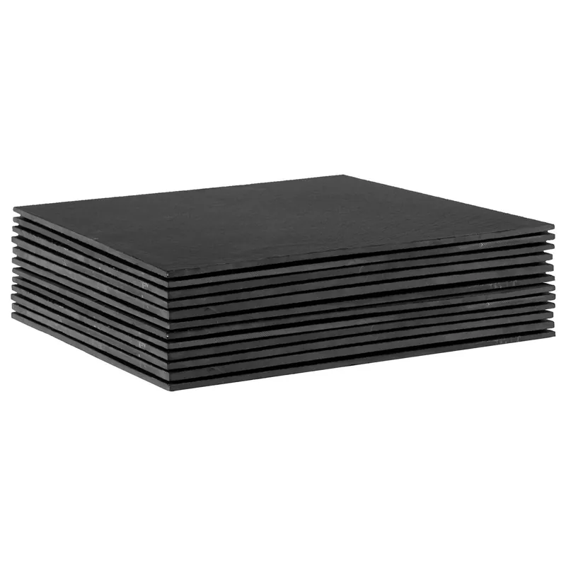 Square Slate Placemats - Set of 12 Natural Stone Smooth Edge Mats 33cm