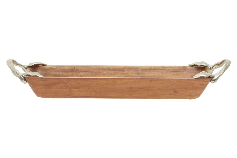 Acacia Wood Rectangular Dish, Wooden Serving Tray, Elegant Food Platter, Polished Timber Display Board - Orsina