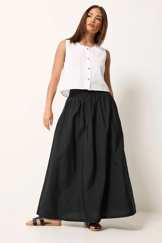 Petite Shirred Waist Maxi Skirt - PixieGirl