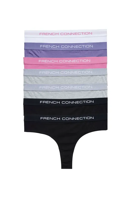 7 Pack Cotton French Connection Ladies Thongs