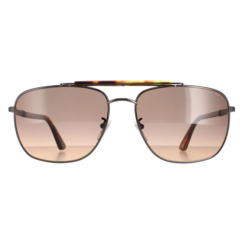 Aviator Shiny Gunmetal Matte Smoke Gradient Orange SPLD43 Origins 44 - Police