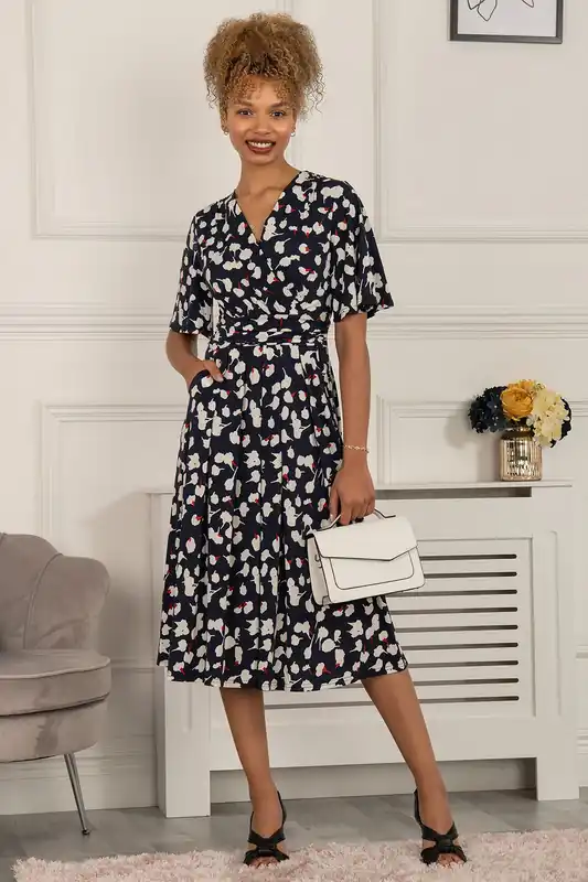Quyn Angel Sleeve Jersey Dress - Jolie Moi