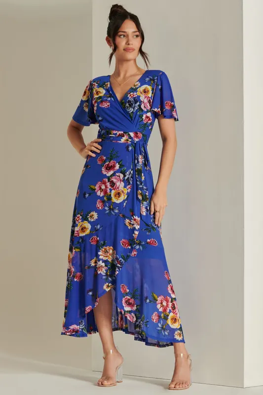 Frill Dip Hem Mesh Maxi Dress - Jolie Moi