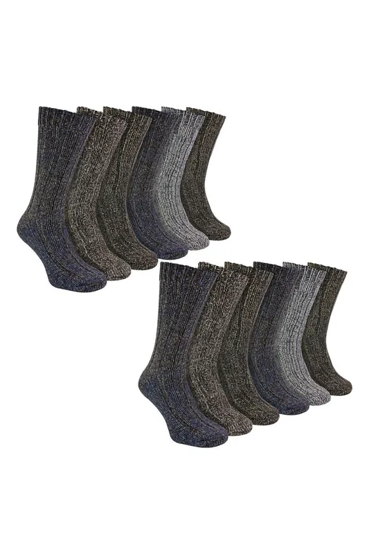 12 Pack Ribbed Alpaca Boot Socks - Sock Snob