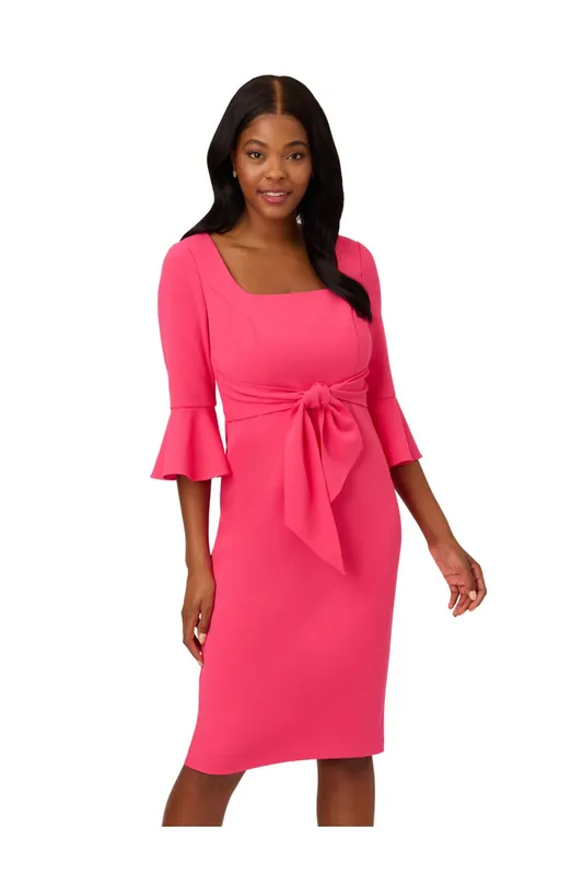 Bell Sleeve Tie Front Dress - Adrianna Papell