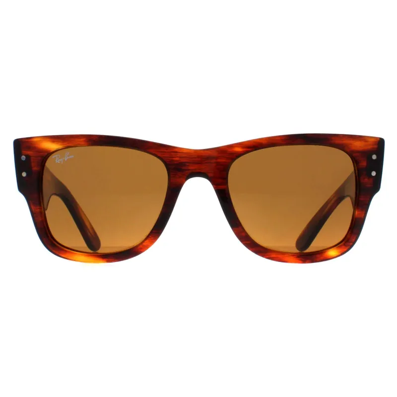 Square Polished Striped Havana Brown RB0840S Mega Wayfarer - Ray-Ban